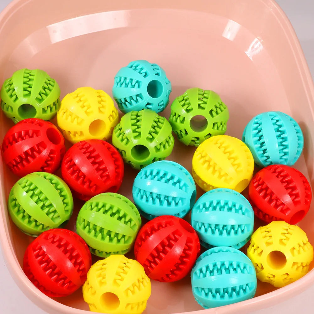 Dog Toy Ball Interactive Rubber Balls Puppy Chewing Toys Pet Tooth Cleaning Ball Cats Pets Food Treat Feeder Silicone Balls Toy