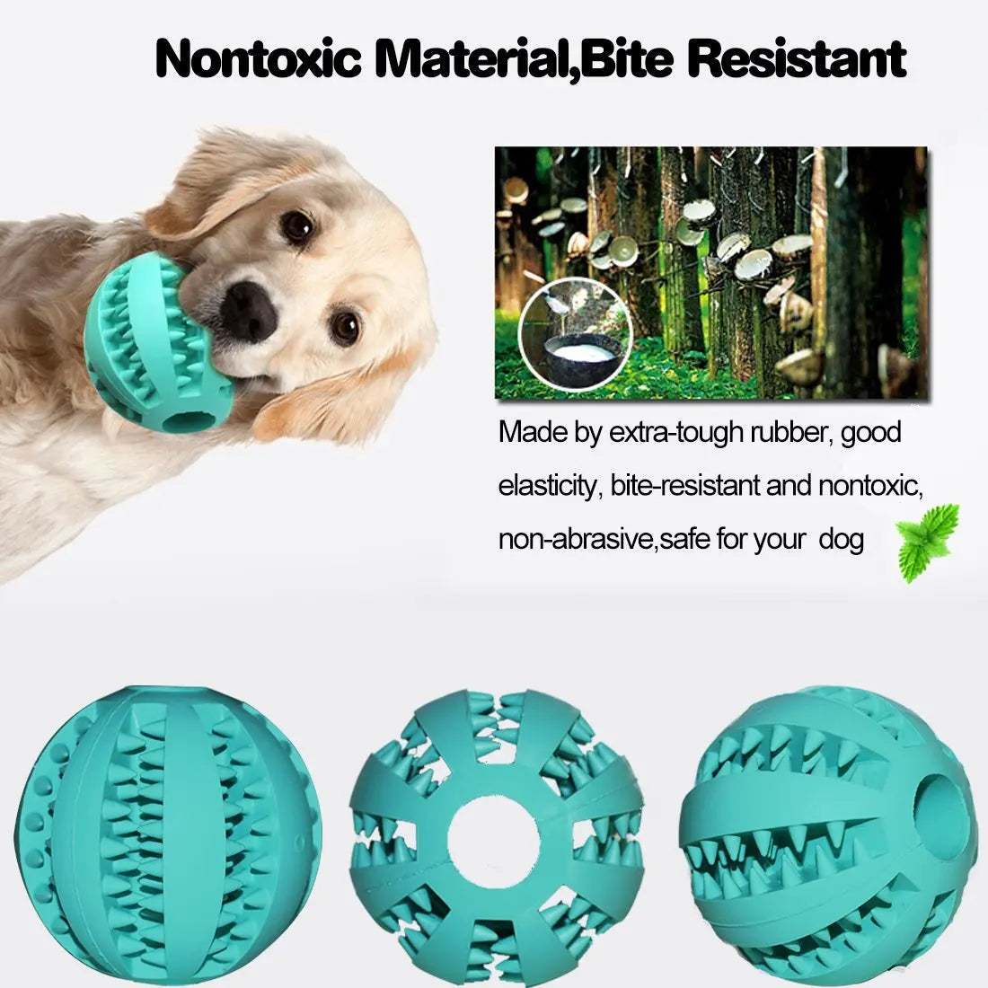Dog Toy Ball Interactive Rubber Balls Puppy Chewing Toys Pet Tooth Cleaning Ball Cats Pets Food Treat Feeder Silicone Balls Toy