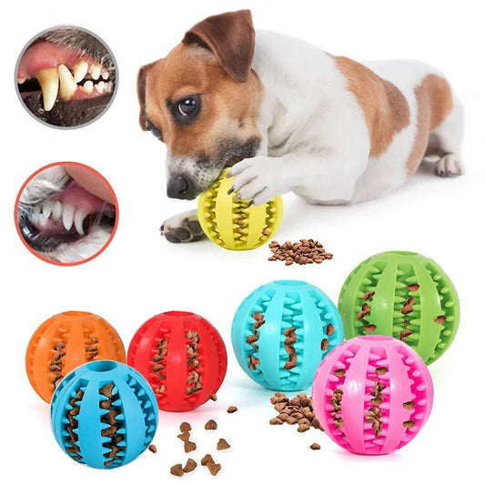 Dog Toy Ball Interactive Rubber Balls Puppy Chewing Toys Pet Tooth Cleaning Ball Cats Pets Food Treat Feeder Silicone Balls Toy