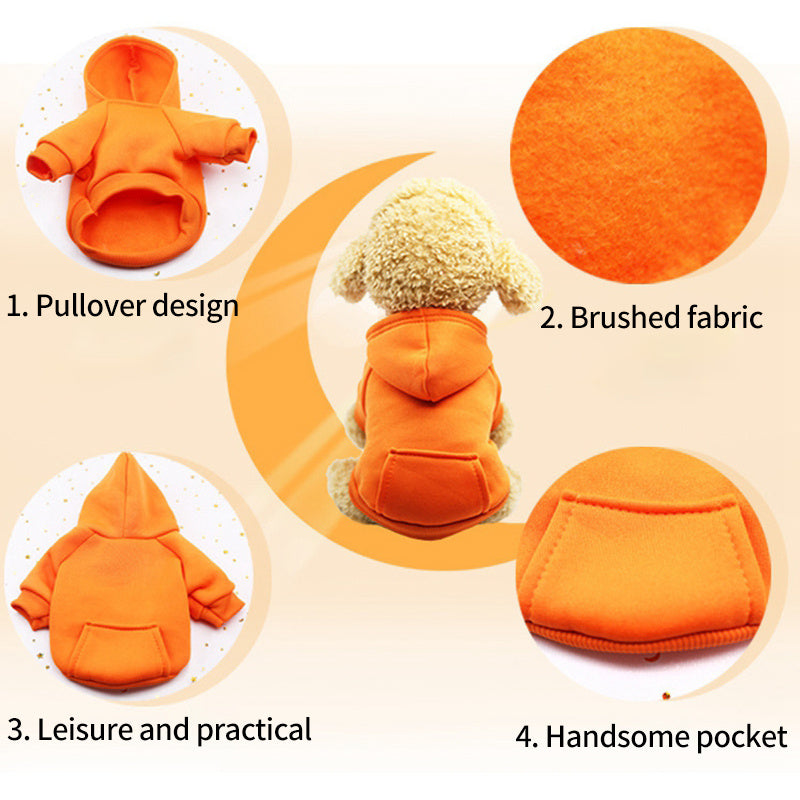 Winter Pet Dog Clothes Hoodies Warm Sweater with Pockets Coat Outfit Puppy Jacket Pet Costume Chihuahua Sweatshirt Pet Supplies