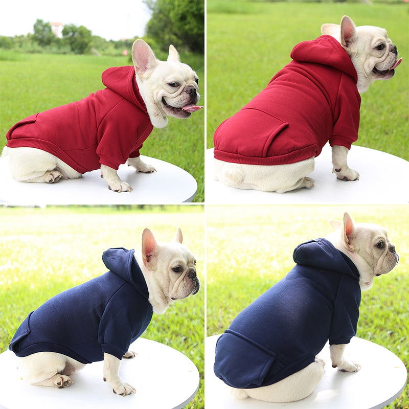 Winter Pet Dog Clothes Hoodies Warm Sweater with Pockets Coat Outfit Puppy Jacket Pet Costume Chihuahua Sweatshirt Pet Supplies