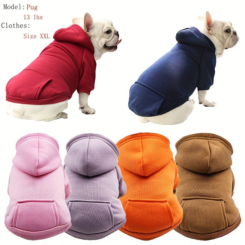 Winter Pet Dog Clothes Hoodies Warm Sweater with Pockets Coat Outfit Puppy Jacket Pet Costume Chihuahua Sweatshirt Pet Supplies