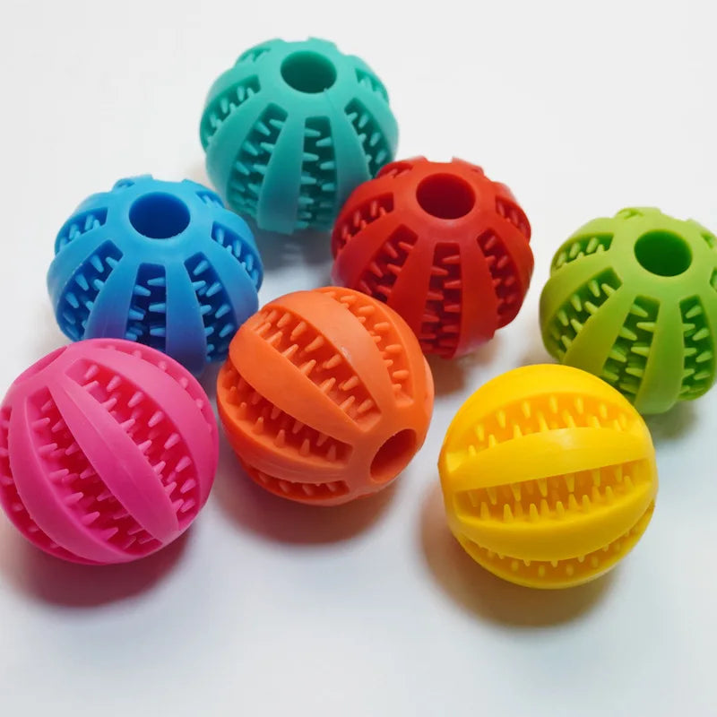 Dog Toy Ball Interactive Rubber Balls Puppy Chewing Toys Pet Tooth Cleaning Ball Cats Pets Food Treat Feeder Silicone Balls Toy
