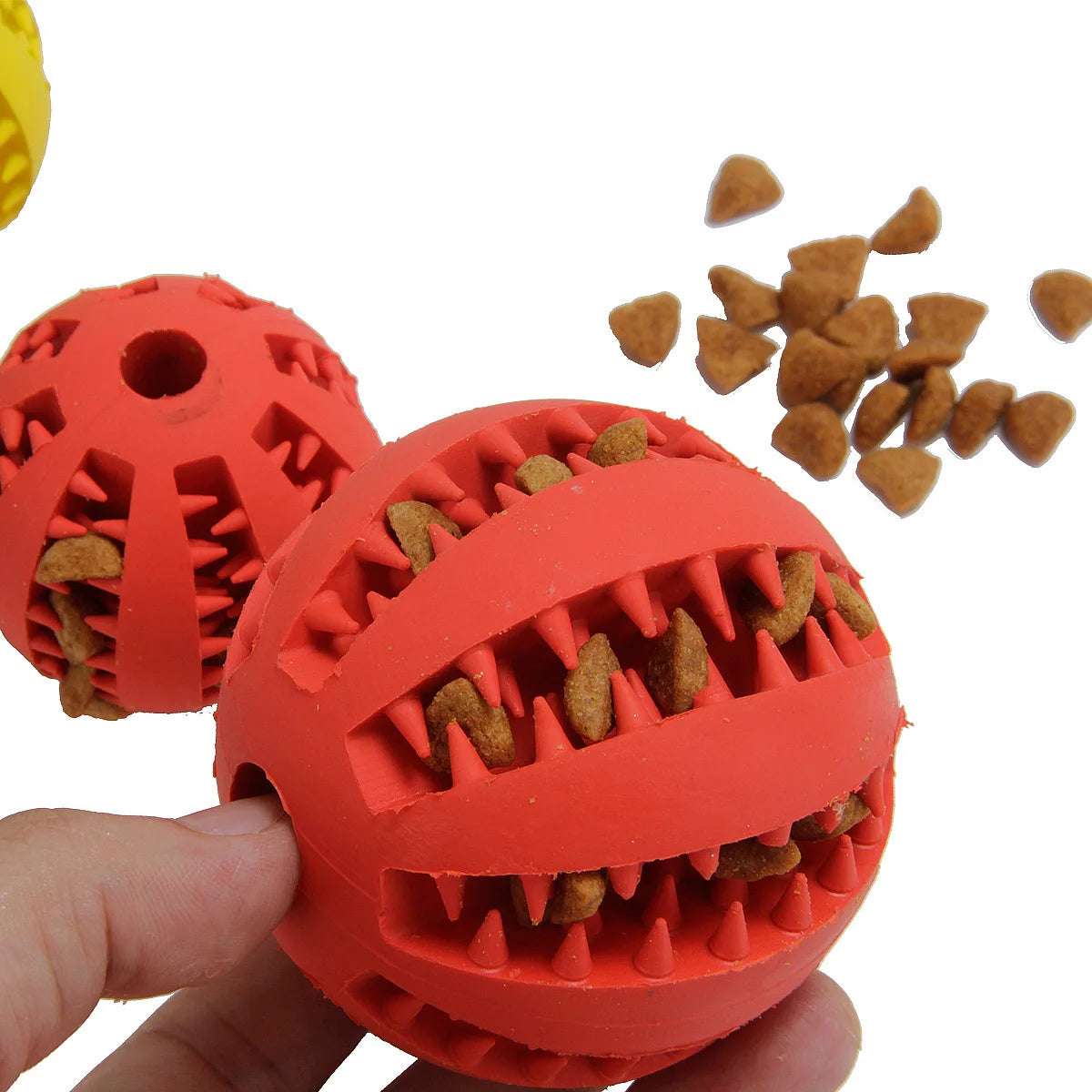 Dog Toy Ball Interactive Rubber Balls Puppy Chewing Toys Pet Tooth Cleaning Ball Cats Pets Food Treat Feeder Silicone Balls Toy