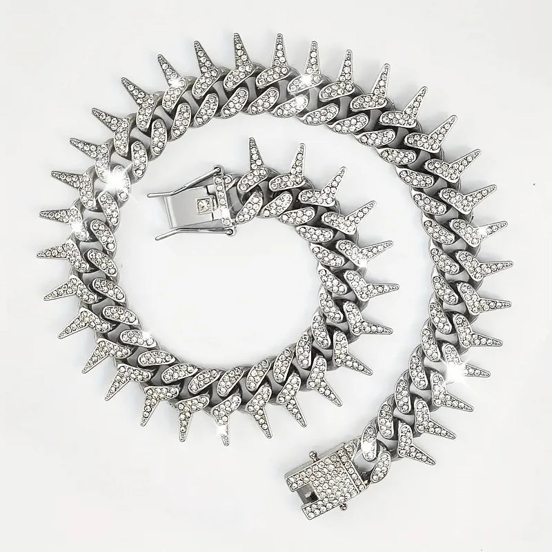 Gold Dog Chain Collar 19MM Thorn Design