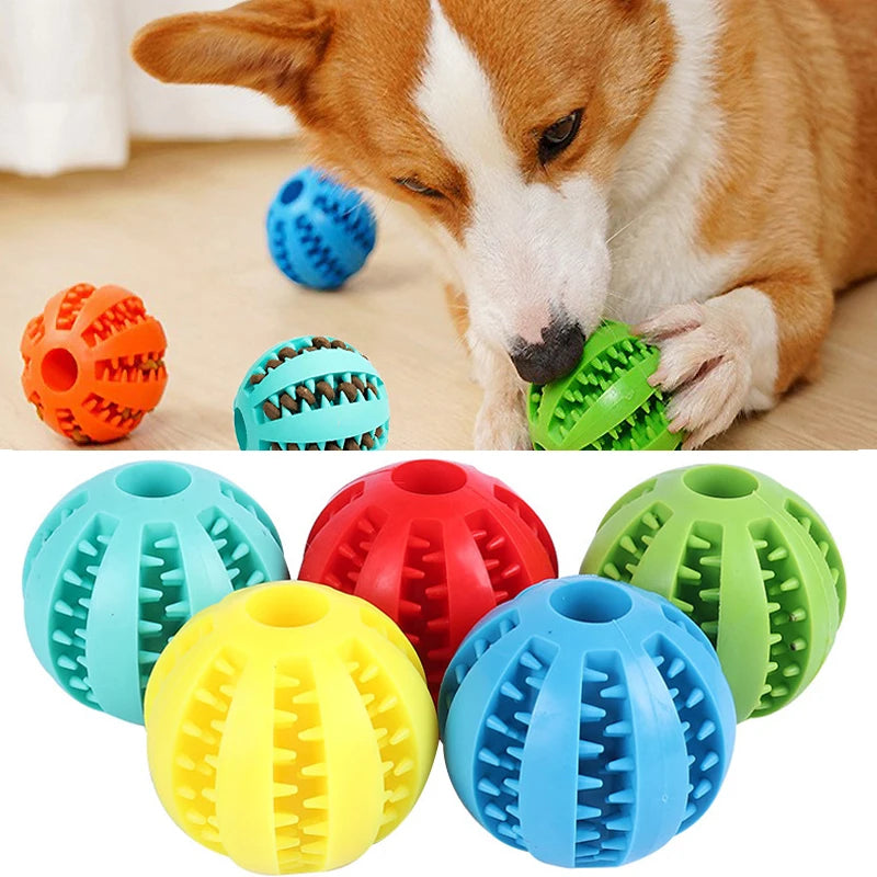 Dog Toy Ball Interactive Rubber Balls Puppy Chewing Toys Pet Tooth Cleaning Ball Cats Pets Food Treat Feeder Silicone Balls Toy