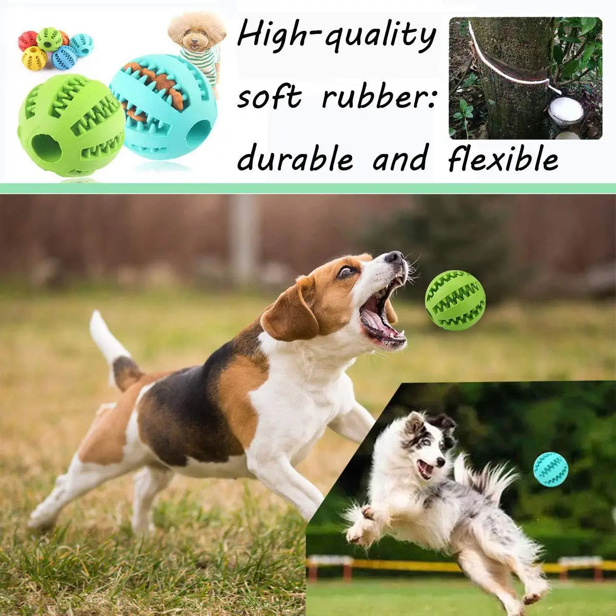 Dog Toy Ball Interactive Rubber Balls Puppy Chewing Toys Pet Tooth Cleaning Ball Cats Pets Food Treat Feeder Silicone Balls Toy