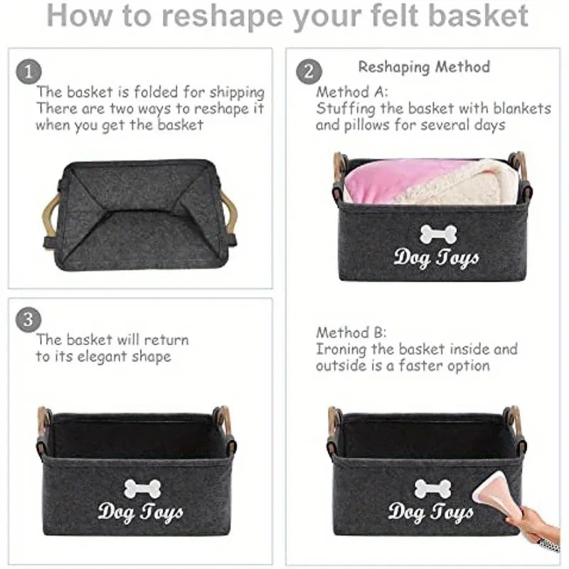 Felt pet toy box