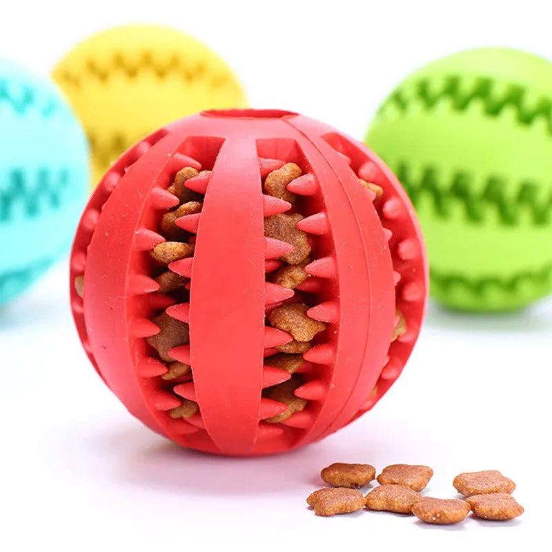 Dog Toy Ball Interactive Rubber Balls Puppy Chewing Toys Pet Tooth Cleaning Ball Cats Pets Food Treat Feeder Silicone Balls Toy