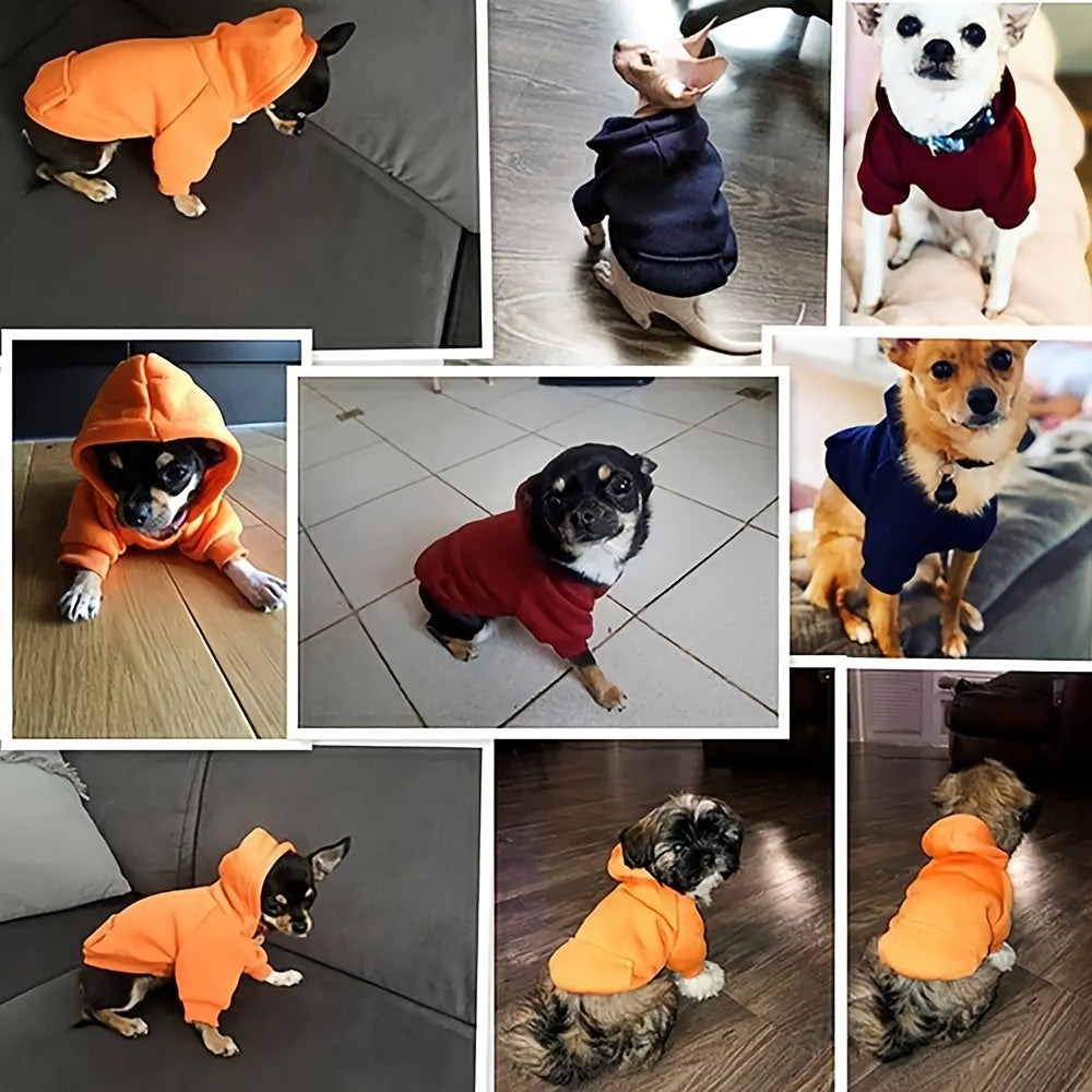 Winter Pet Dog Clothes Hoodies Warm Sweater with Pockets Coat Outfit Puppy Jacket Pet Costume Chihuahua Sweatshirt Pet Supplies
