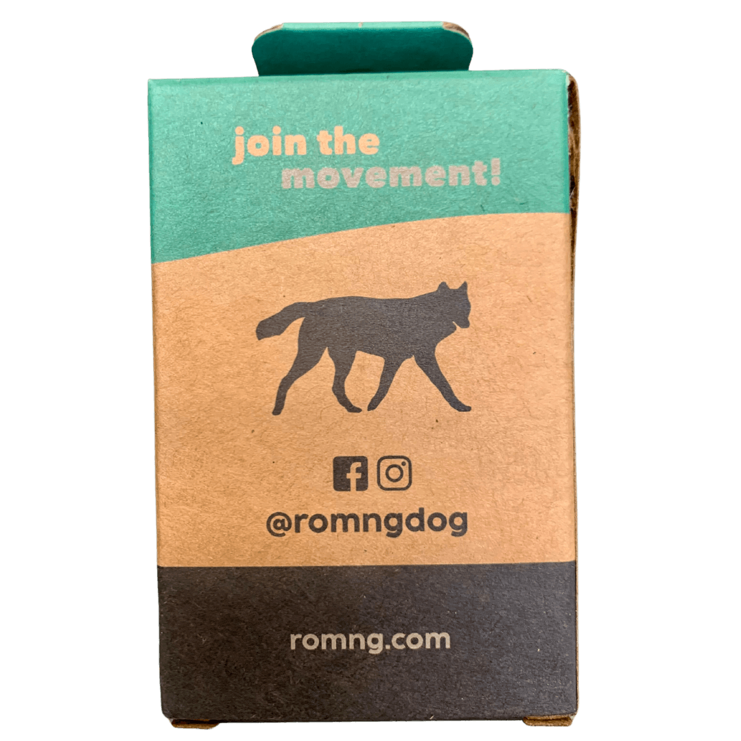 compostable plant-based dog poop bags + bamboo dispenser